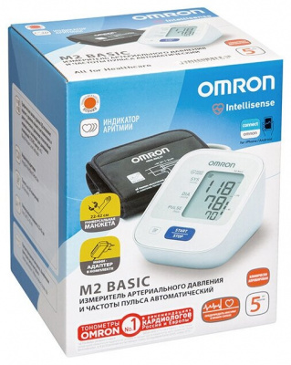 Тонометр OMRON M2 Basic HEM-7121 адаптер+универс.манжета 